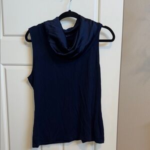 White House Black Market Midnight Blue Cowl Neck Top